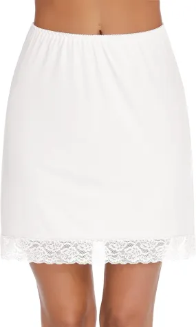 Avidlove Half Slips for Women Underskirt Short Lace Trim Above Knee Half Slip
