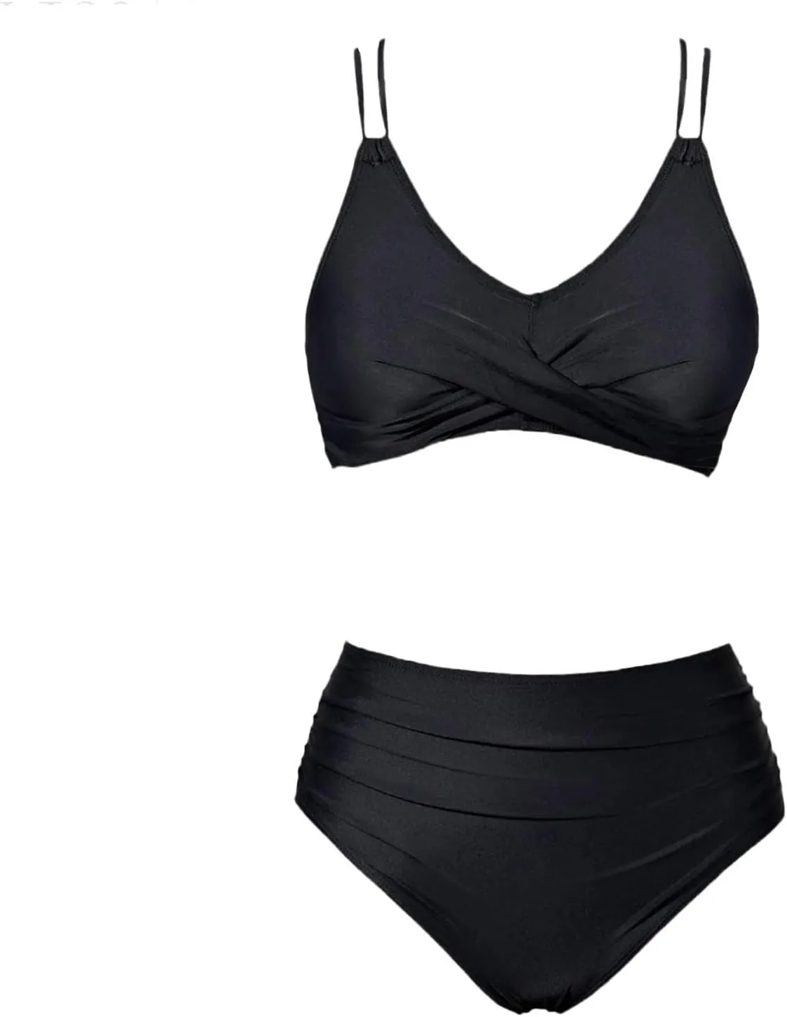 Bikini Sets for Women Sexy Two Piece Swimsuits Tummy Control Bathing Suits Push Up V Neck High Waisted Swimwear