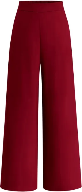 BTFBM Womens Wide Leg Pants Dressy Casual Elastic High Waisted Palazzo Business Lounge Trousers with Pockets
