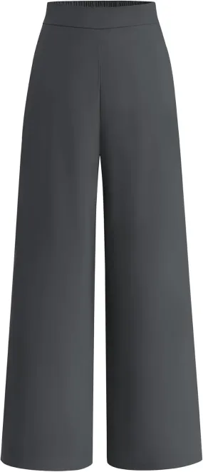 BTFBM Womens Wide Leg Pants Dressy Casual Elastic High Waisted Palazzo Business Lounge Trousers with Pockets