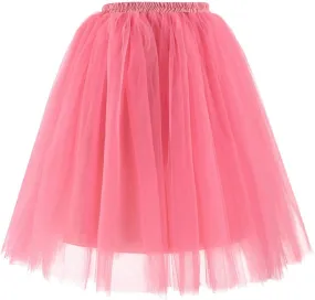 Bubble Skirt Ballet Tulle Tutu Mesh Skirts Tutus for Women 50S Vintage Dance Skirts Petticoat Midi Pleated Skirt