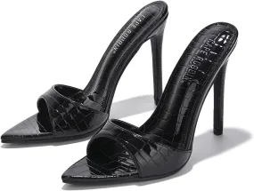 Cape Robbin Women Pointed Toe Heels Sandals Stiletto High Heels Slip on Mules