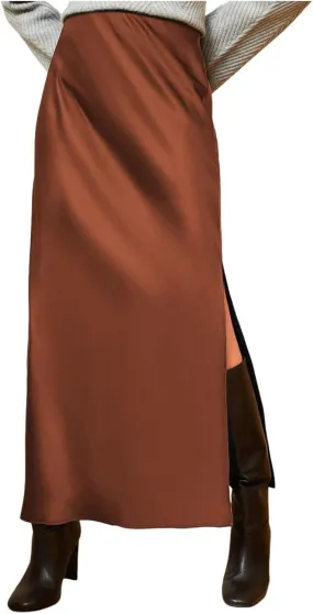 Casual Skirts for Women Womens High Waist Skirt Solid Satin Dress Elastic Waist Elegant Skirt Sweater