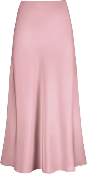 Christmas Skirt Womens High Waist Skirt Solid Satin Dress Zipper Elegant Skirt Body on Skirt