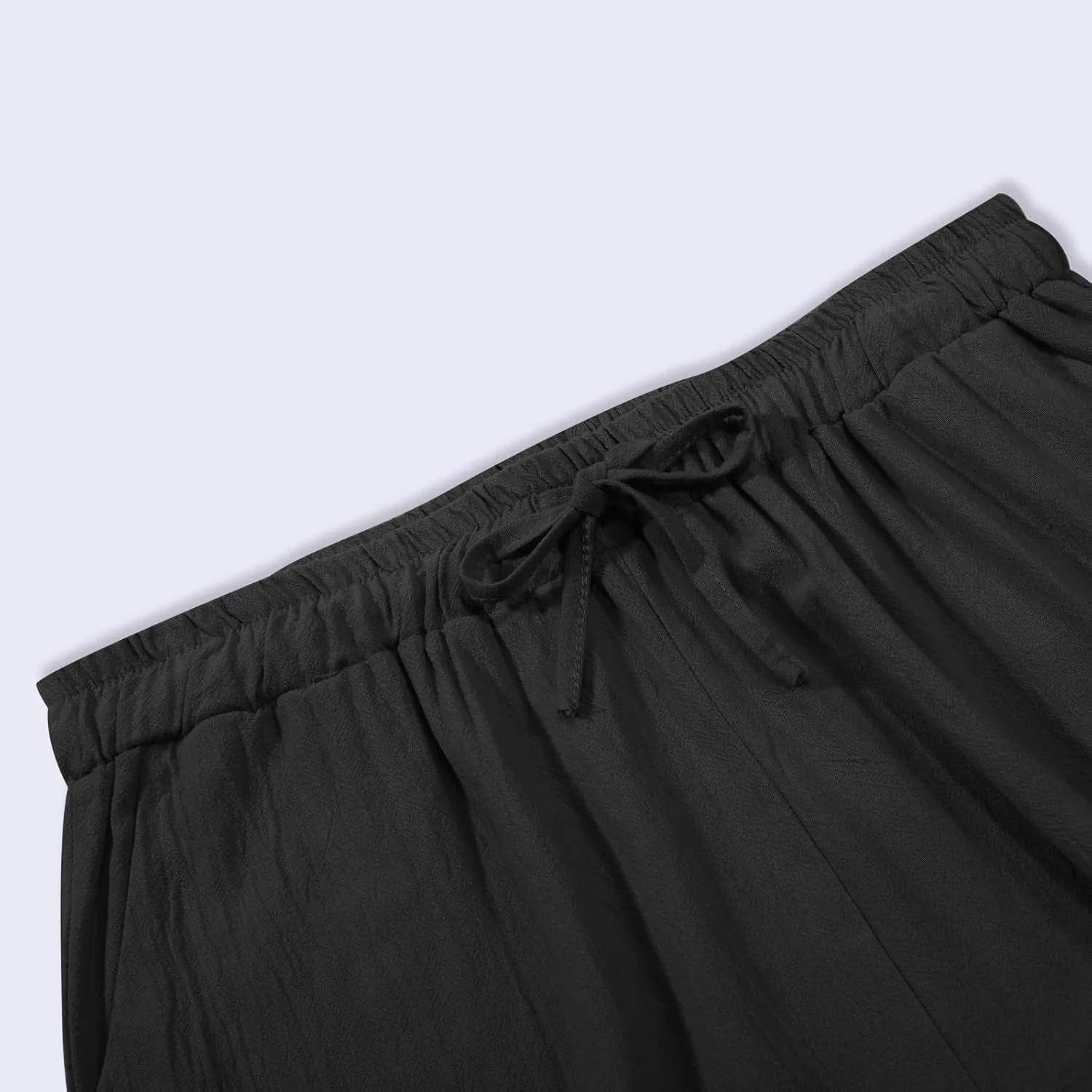 Cotton Linen Pants for Womens Summer Casual Breathable Vacation Pants Loose Lightweight Travel Trousers with Pockets