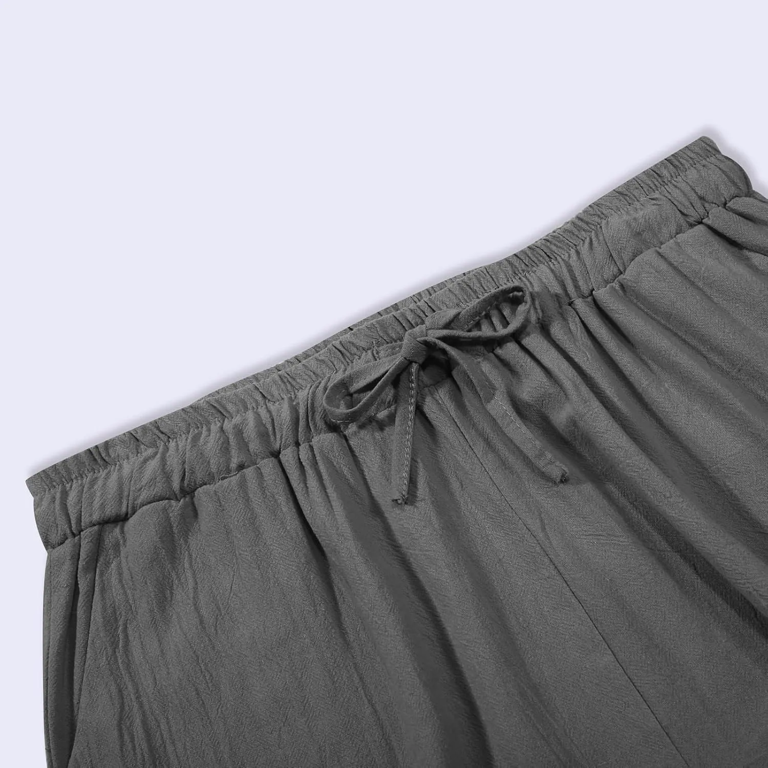 Cotton Linen Pants for Womens Summer Casual Breathable Vacation Pants Loose Lightweight Travel Trousers with Pockets