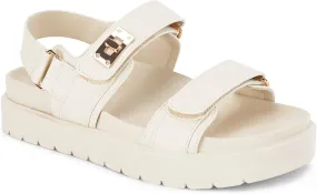 Coutgo Womens Platform Sandals Comfortable Flat Sandals Double Strap Footbed Summer Beach Sandals