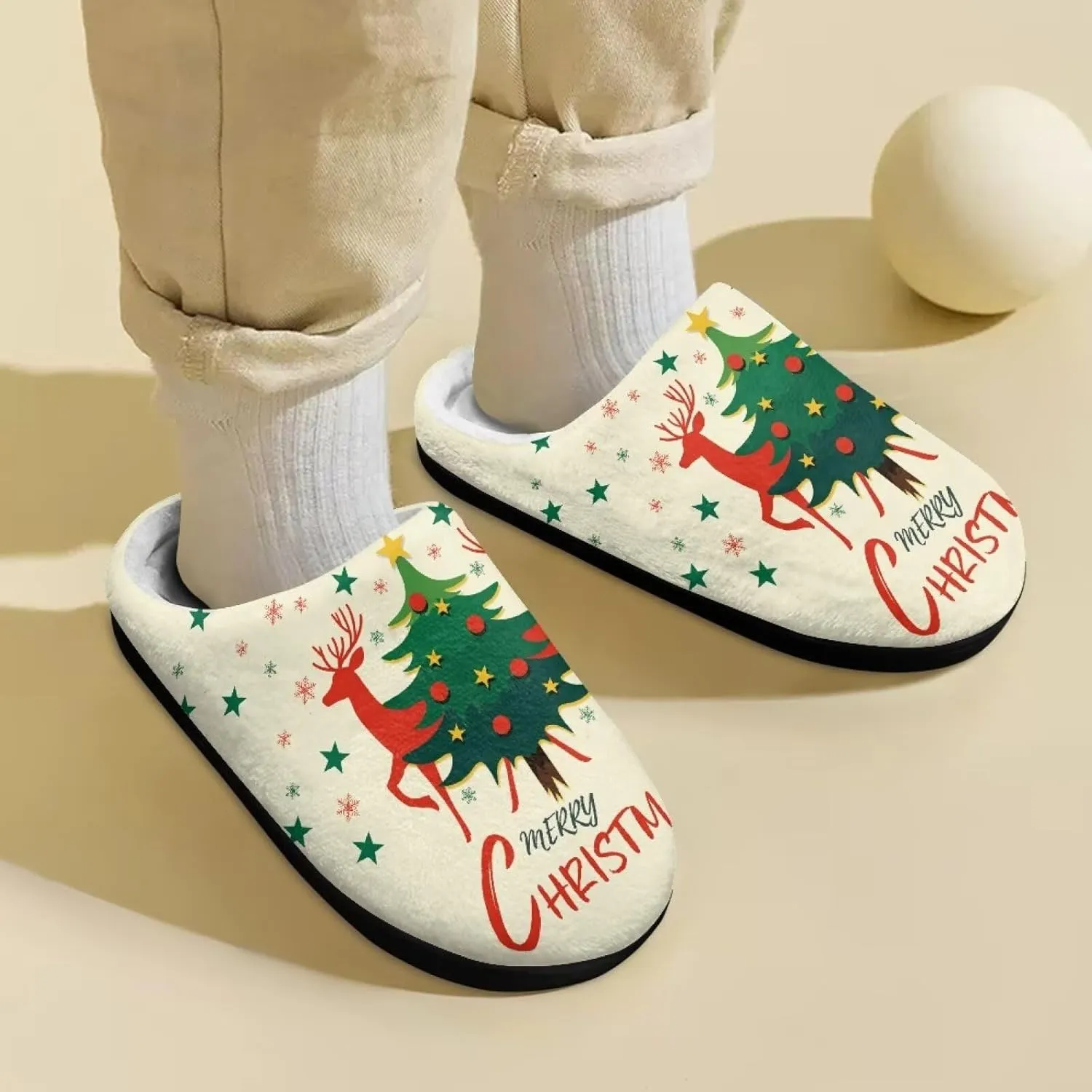 Cute Slippers for Teen Girls Warmth Toddler Fur Slides For Girls Black