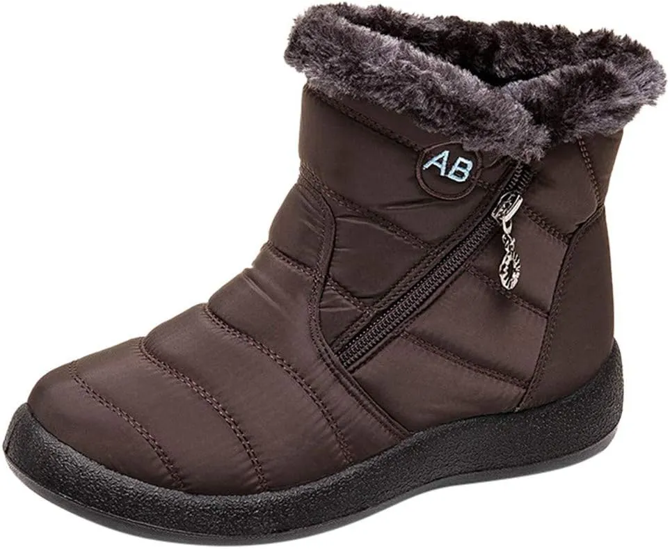 Cute Winter Boots for Women Fashion Winter Ankle Dress Boots for Women Waterproof Snow Womens Waterproof Boots Winter Womens Snow Shoes with Poles Botas Para Invierno Mujer