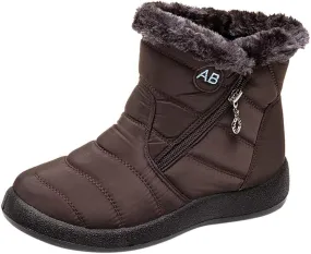 Cute Winter Boots for Women Fashion Winter Ankle Dress Boots for Women Waterproof Snow Womens Waterproof Boots Winter Womens Snow Shoes with Poles Botas Para Invierno Mujer