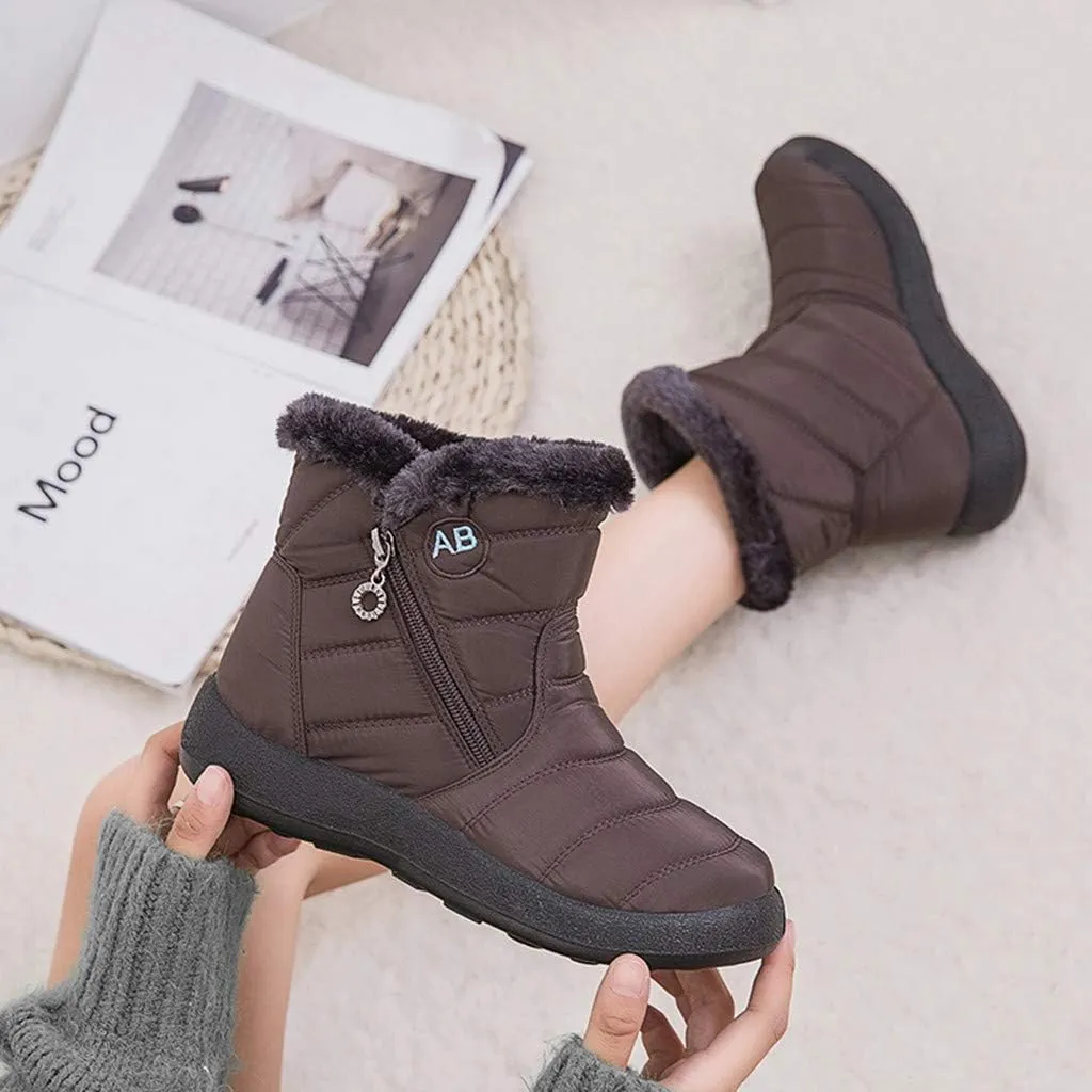 Cute Winter Boots for Women Fashion Winter Ankle Dress Boots for Women Waterproof Snow Womens Waterproof Boots Winter Womens Snow Shoes with Poles Botas Para Invierno Mujer