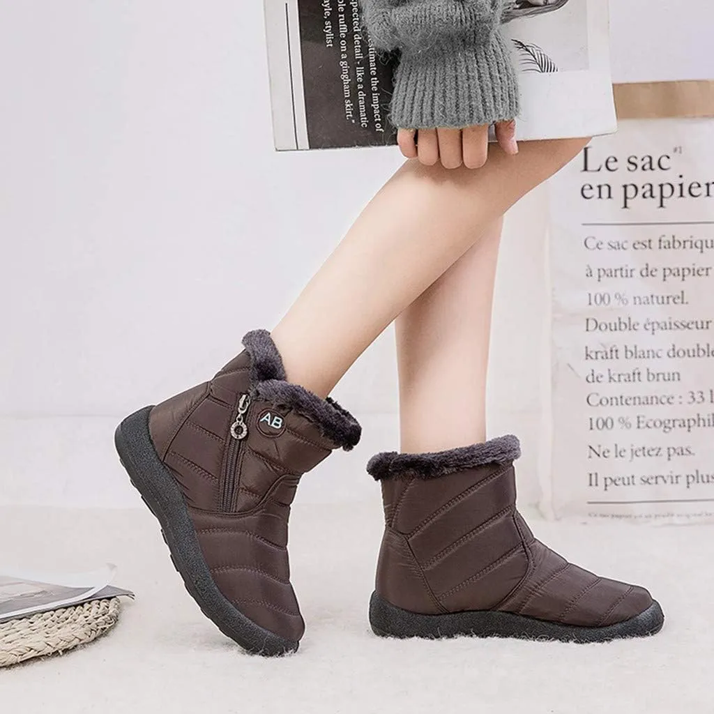 Cute Winter Boots for Women Fashion Winter Ankle Dress Boots for Women Waterproof Snow Womens Waterproof Boots Winter Womens Snow Shoes with Poles Botas Para Invierno Mujer