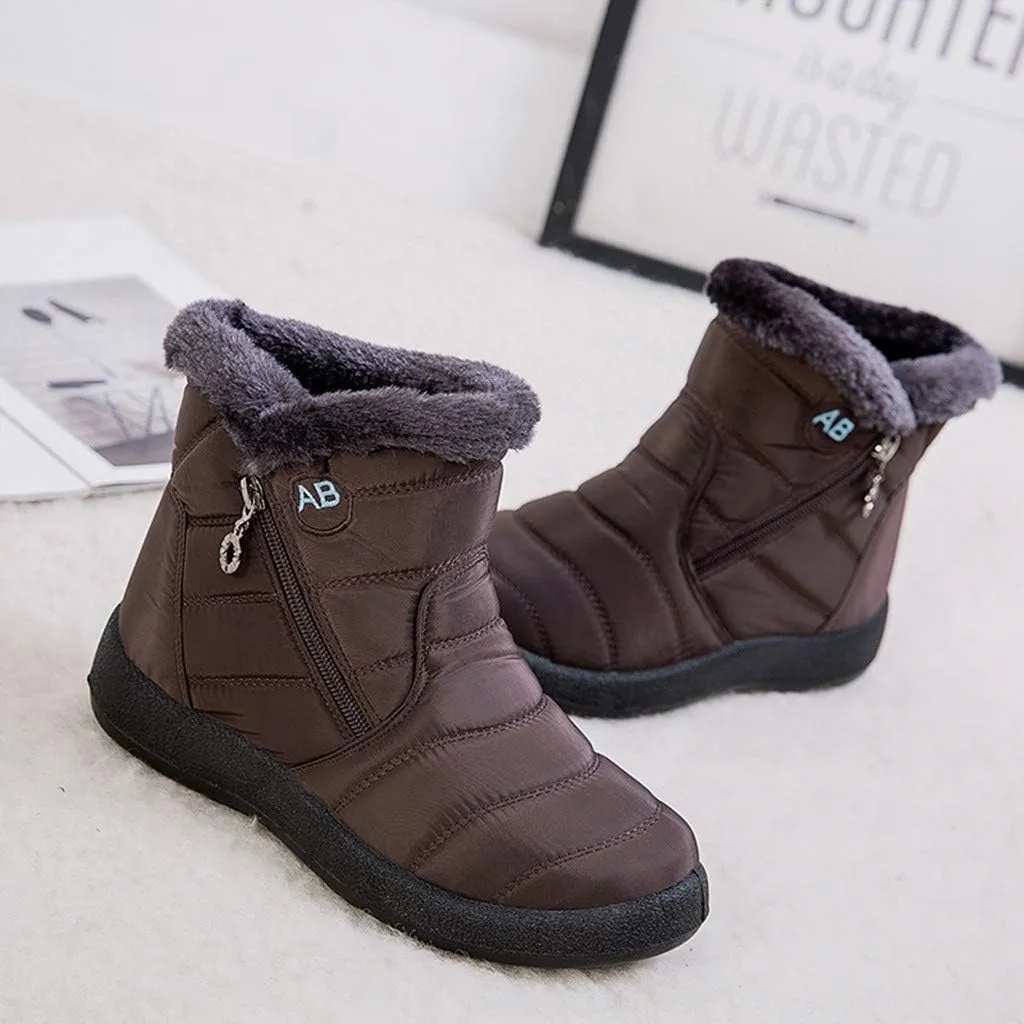 Cute Winter Boots for Women Fashion Winter Ankle Dress Boots for Women Waterproof Snow Womens Waterproof Boots Winter Womens Snow Shoes with Poles Botas Para Invierno Mujer