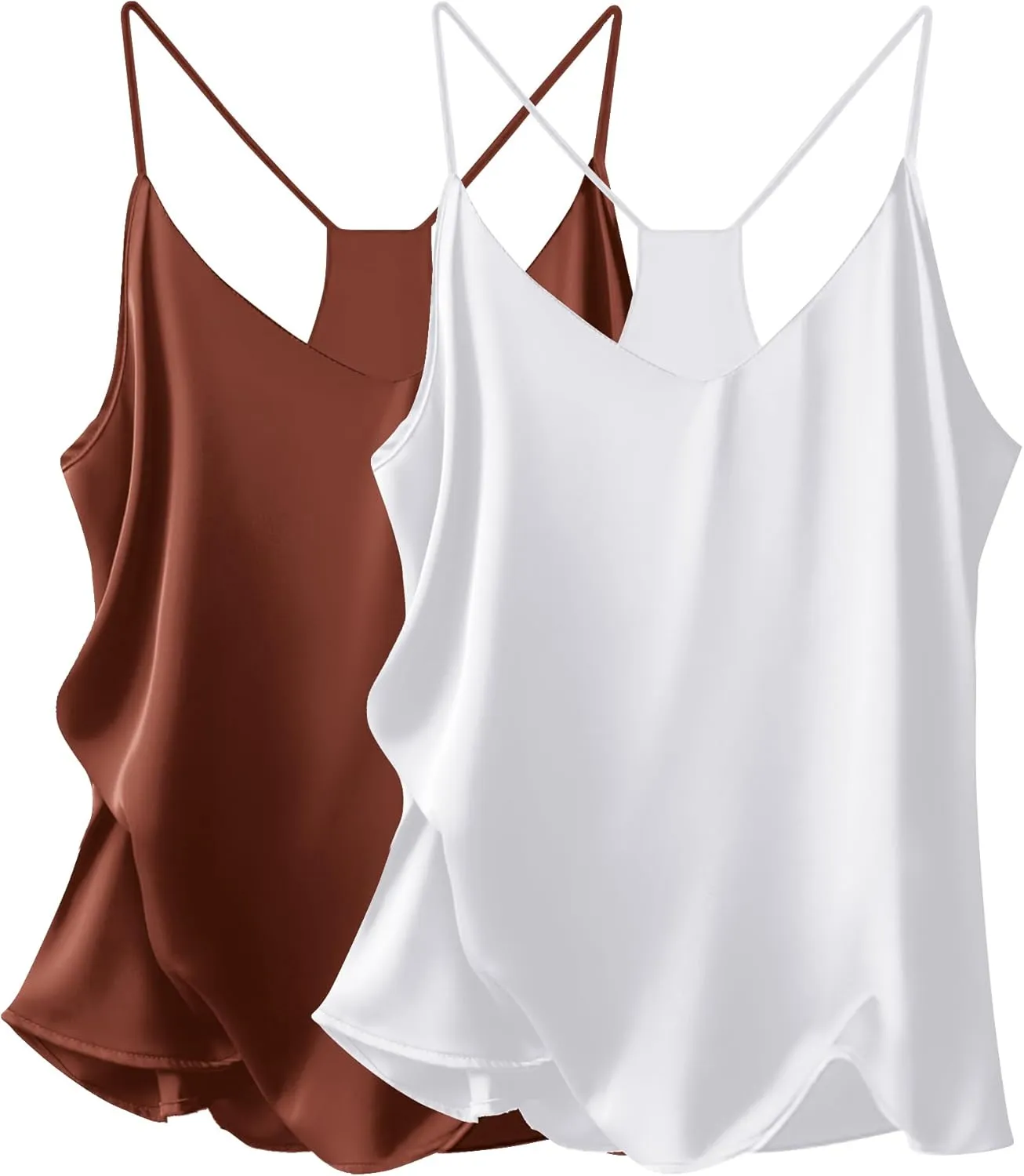 ELESOL Casual Sleeveless Top Womens Silk Tank Top Camisole 2 Pack
