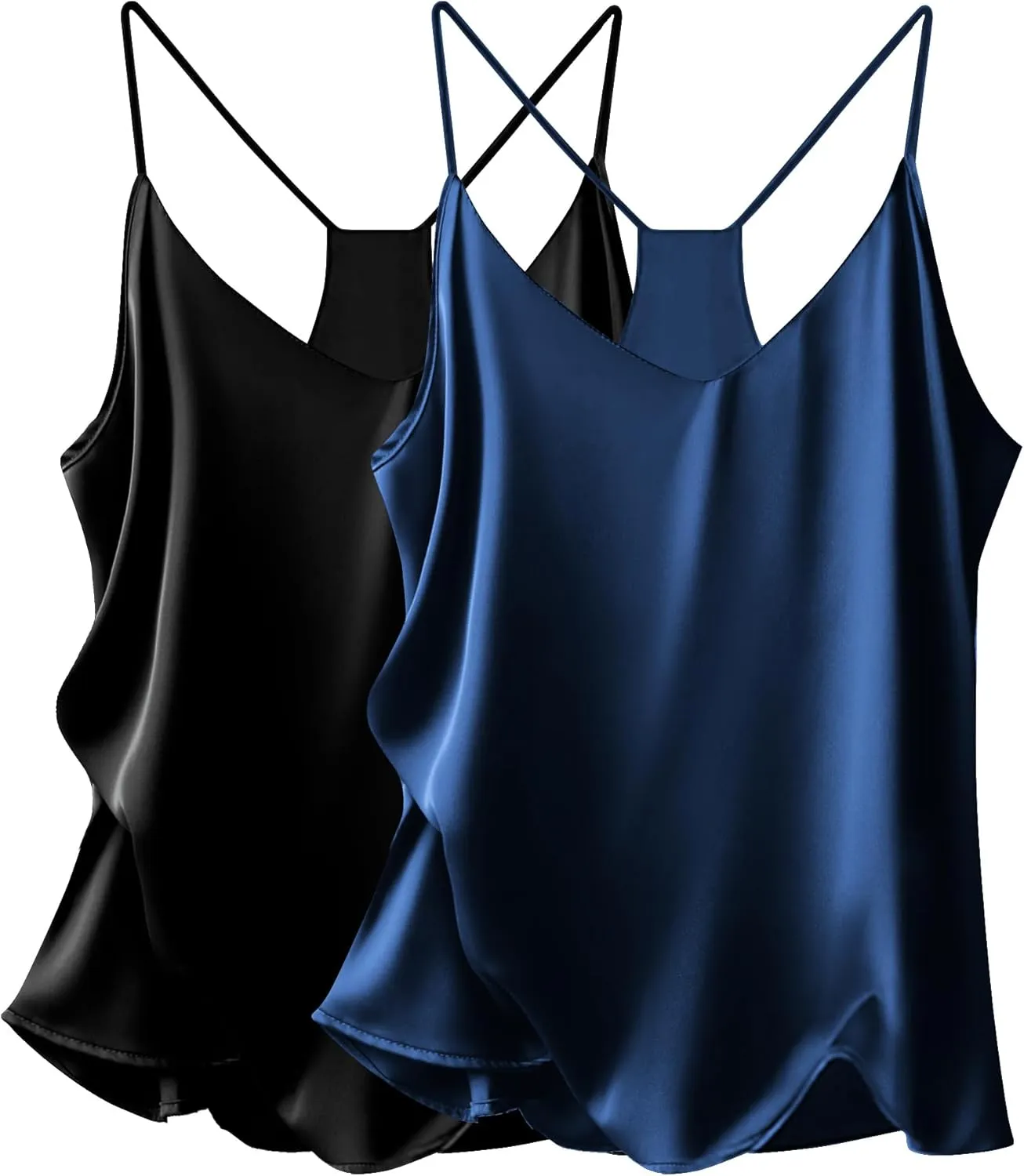 ELESOL Casual Sleeveless Top Womens Silk Tank Top Camisole 2 Pack