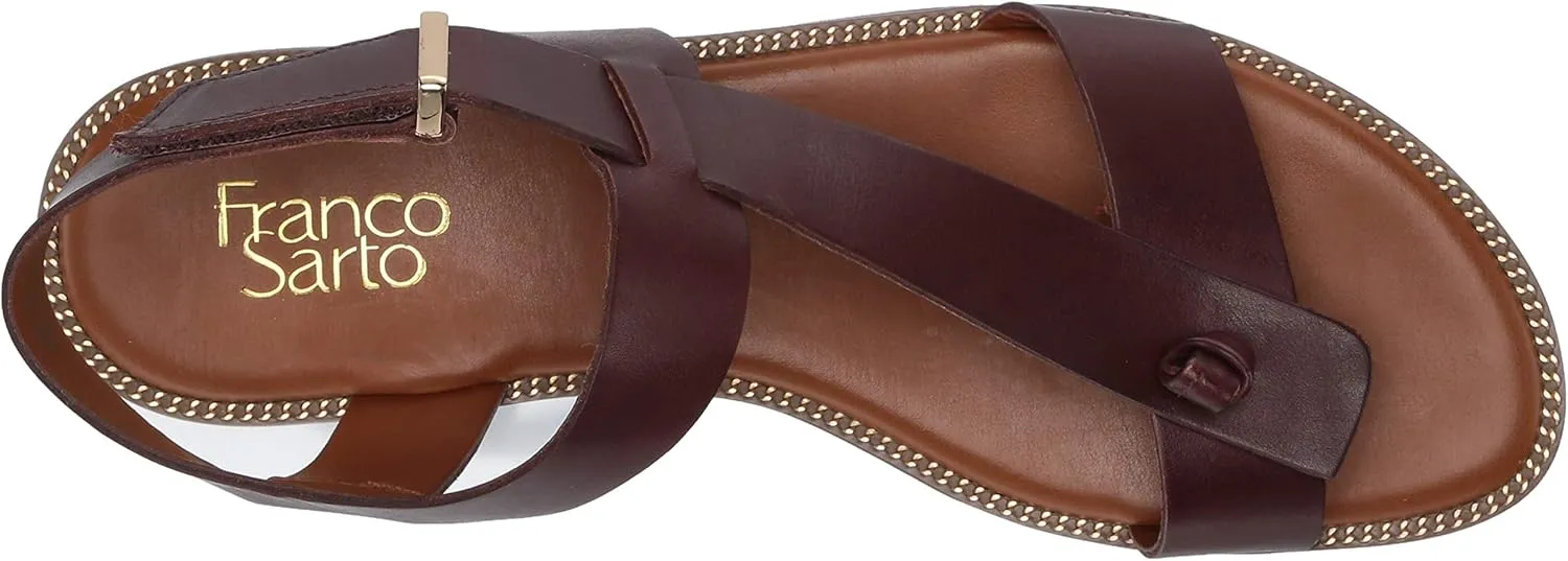Franco Sarto Womens Glenni Ankle Strap Flat Sandals