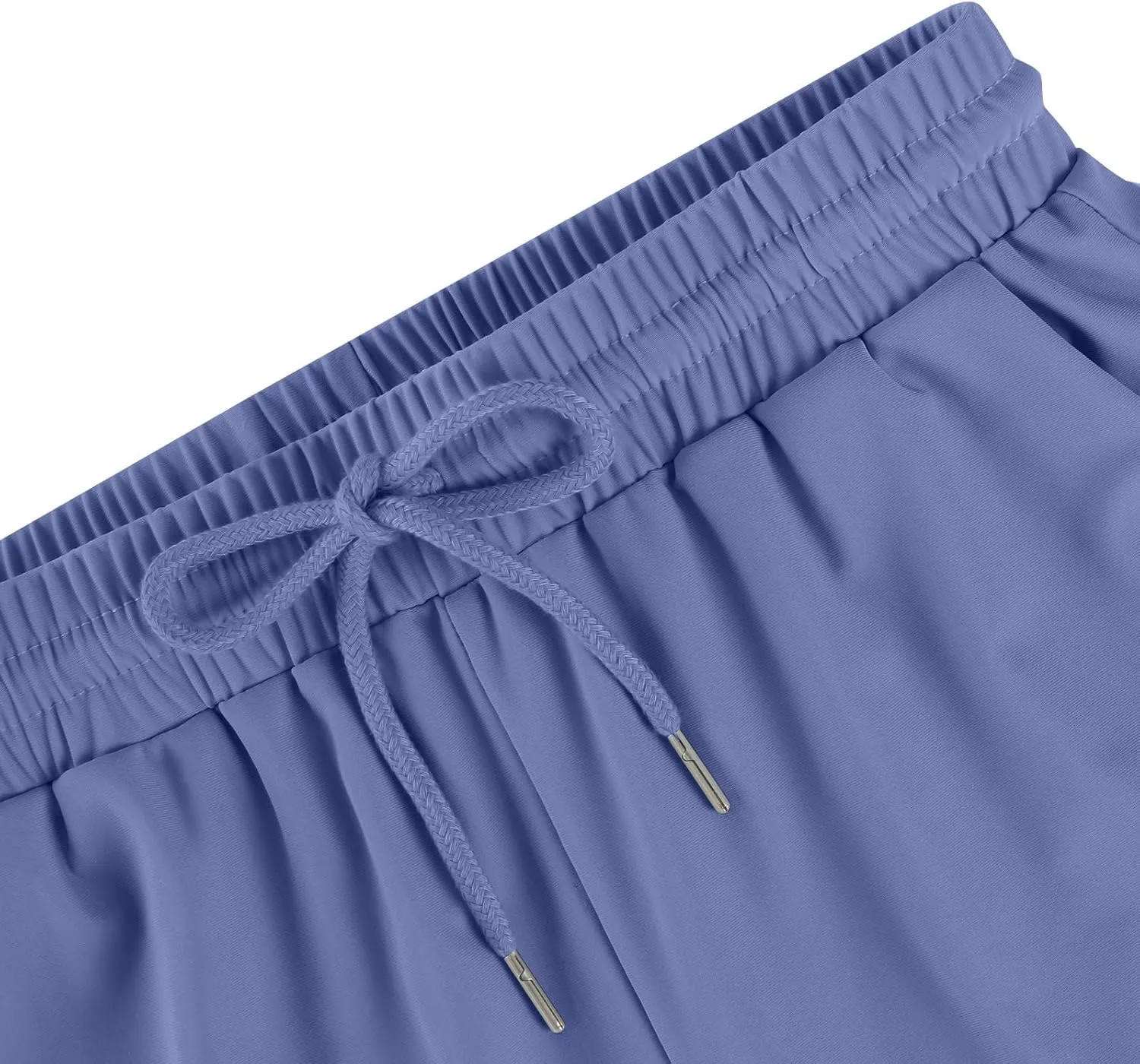 GOFULY Womens Capri Pants Trendy Summer Elastic Waist Drawstring Pants Straight Wide Leg High Waisted with Pockets Clothes