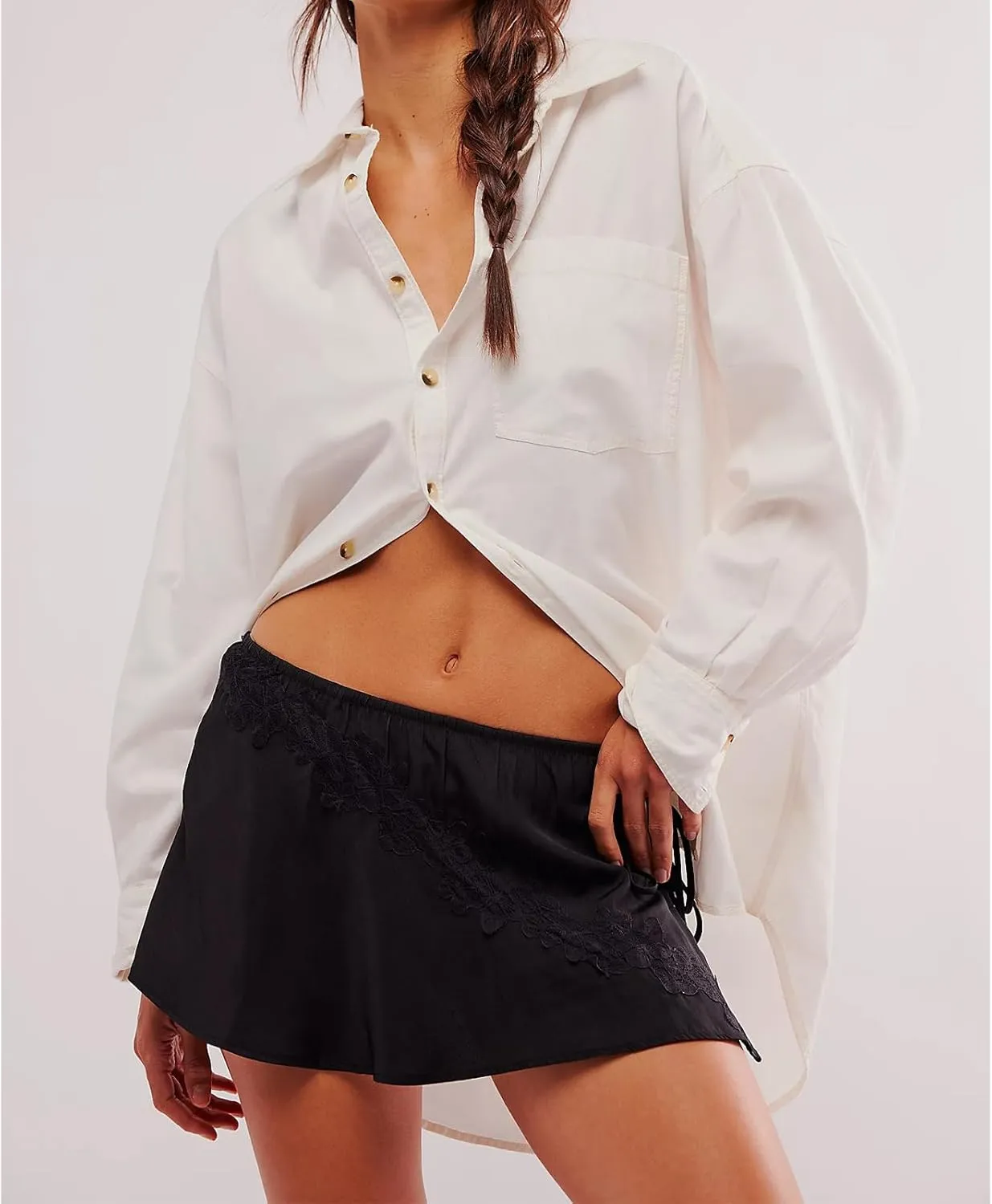 Meiweileya Women Lace Silk Satin Slip Skirt Low Rise Layered Underskirts Ruffle A Line Mini Skirts Y2k High Flowy Underskirt