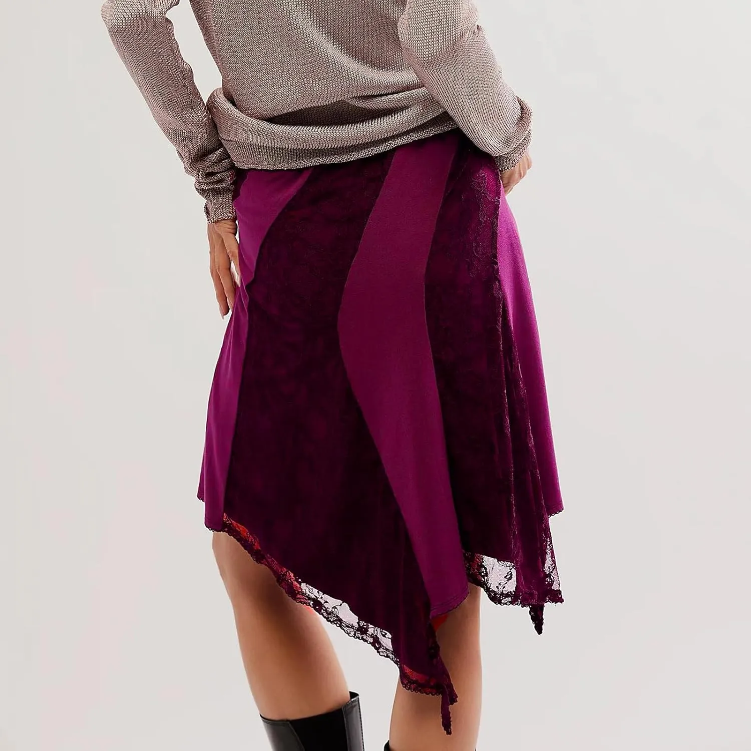 Meiweileya Women Lace Silk Satin Slip Skirt Low Rise Layered Underskirts Ruffle A Line Mini Skirts Y2k High Flowy Underskirt