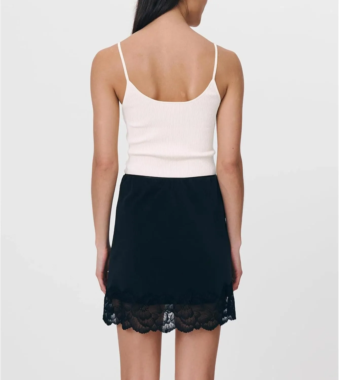 Meiweileya Women Lace Silk Satin Slip Skirt Low Rise Layered Underskirts Ruffle A Line Mini Skirts Y2k High Flowy Underskirt