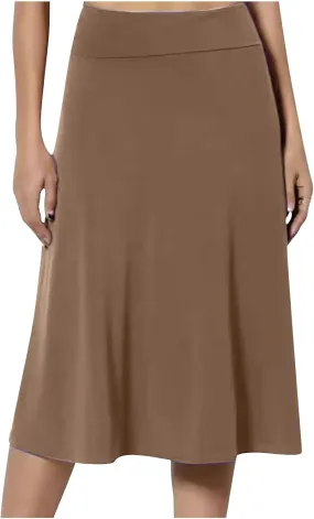 Midi Skirts for Women Elegant High Waisted Knee Skirts Spring Summer Hip-Wrapped Skirt Solid Color A-Line Skirts