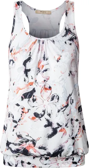 Miusey Womens Sleeveless Round Neck Loose Fit Racerback Yoga Tank Top