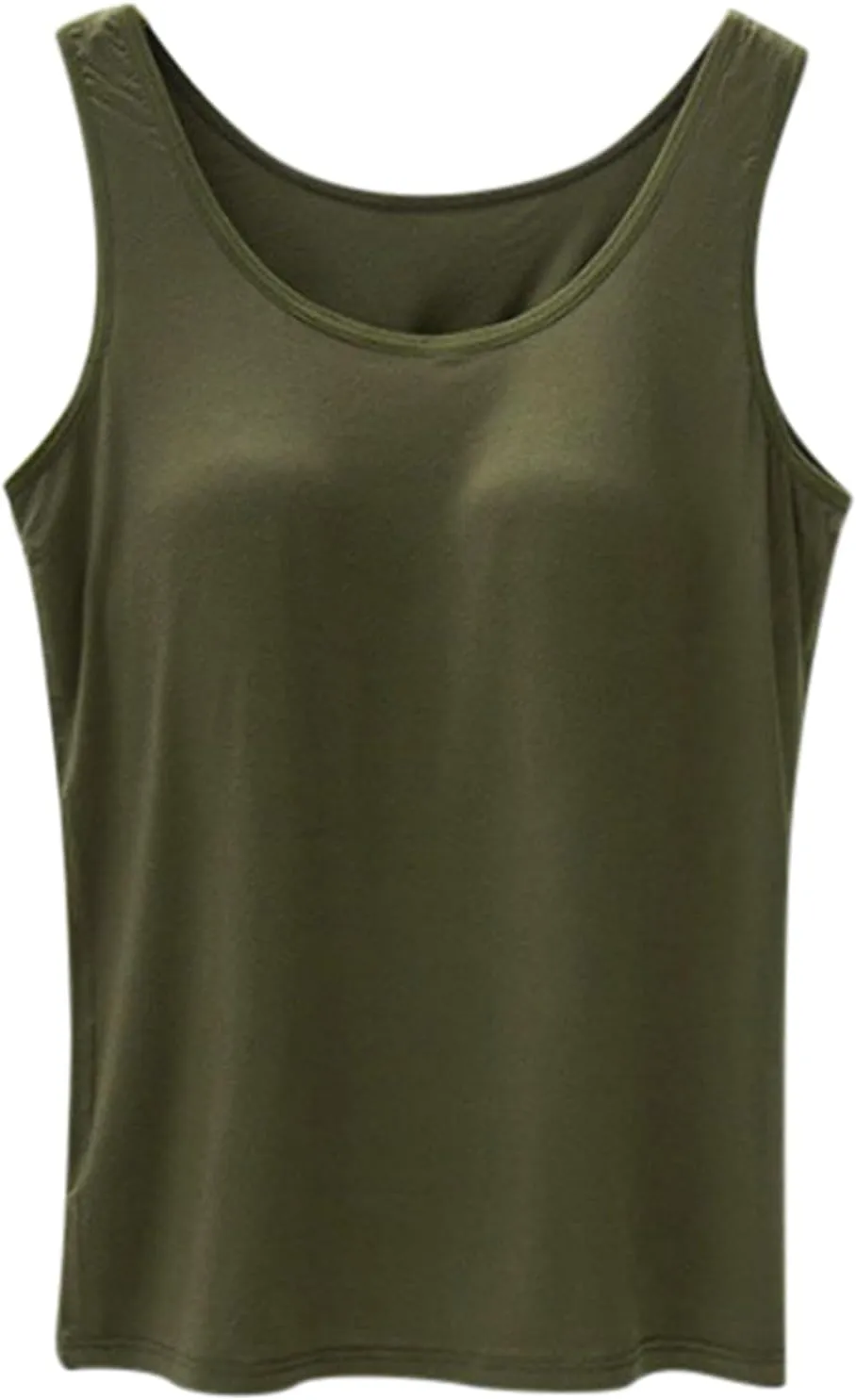 Piegricdiat Womens Tank Tops with Built in Bra Summer Basic Padded Yoga Shirt Shelf Bras Workout Camisole Casual Undershirt