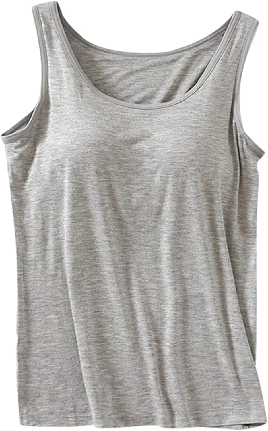Piegricdiat Womens Tank Tops with Built in Bra Summer Basic Padded Yoga Shirt Shelf Bras Workout Camisole Casual Undershirt