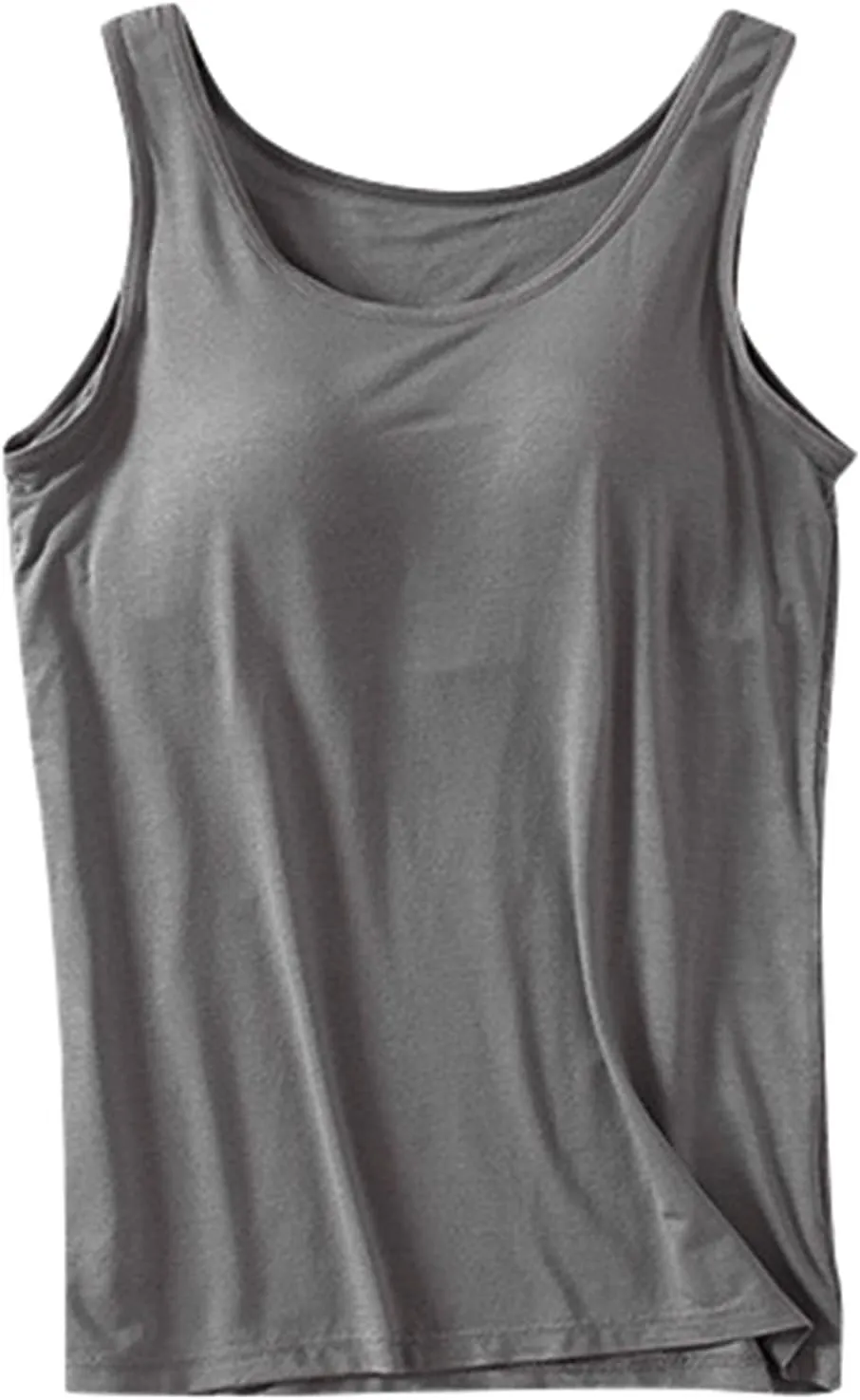 Piegricdiat Womens Tank Tops with Built in Bra Summer Basic Padded Yoga Shirt Shelf Bras Workout Camisole Casual Undershirt