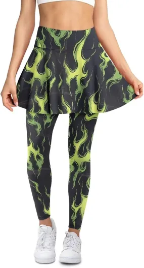 POLERO Womens Yoga Leggings with Skirts Tennis Skirts with Leggings Athletic Skirted Leggings