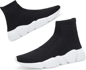 Santiro Womens Slip On Shoes Lightweight High Top Sneakers Comfortable Gym Walking Shoes