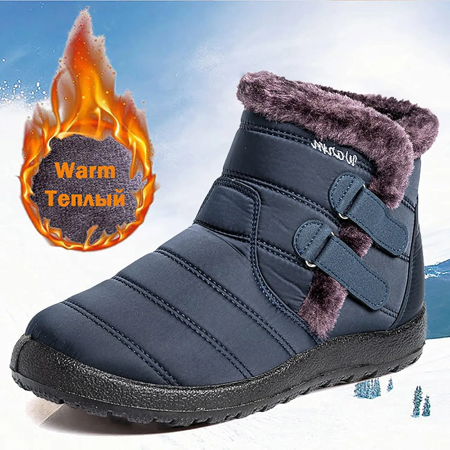 SBGMoSJ Winter Boots for Women Knee High Cowgirl Waterproof Womens Winter Boots Size 12 Winter Boots for Women Ankle Booties Sexy Winter Boots Womens Size 8.5 Botas Contra El Agua Para Mujeres
