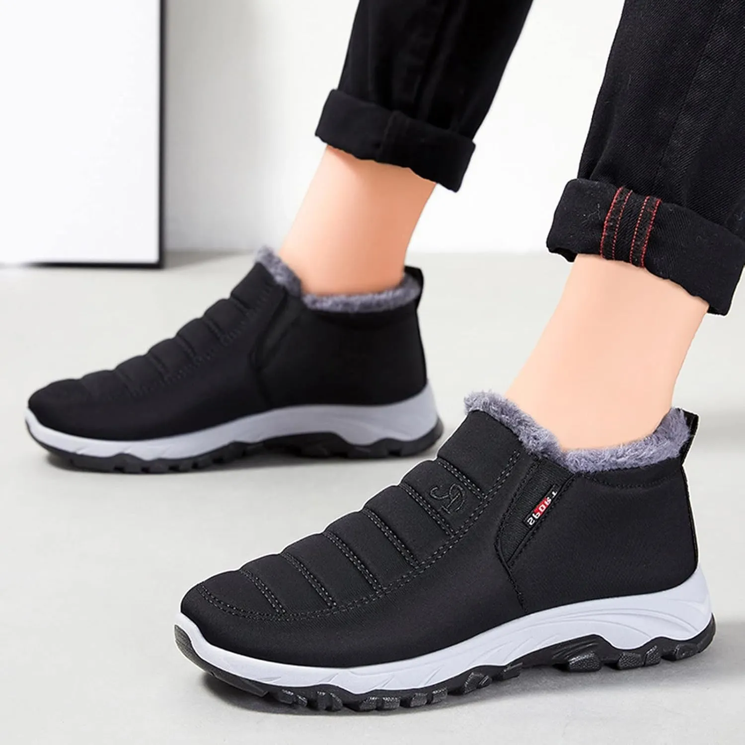 Short Leather Winter Boots for Woman Womens Boots Winter Cute Snow Boots for Women Size 7.5 Womens Hunting Hiking Boots Waterproof Insulated Womens Insulated Waterproof Boots
