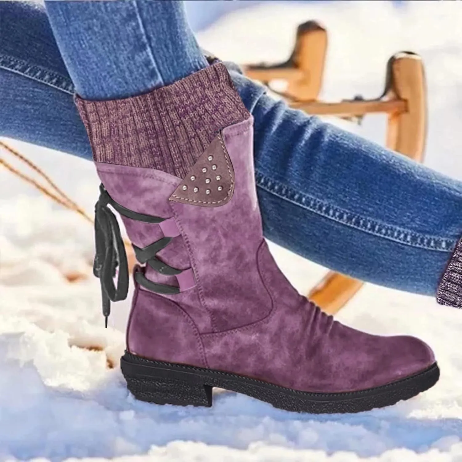 Snow Boot for Women Size 6 Womens Snow Boot 8.5 Wide Women's Snow Boots Ankle Womens Waterproof Insulated Boots Womens Low Hiking Boots Waterproof Lightweight