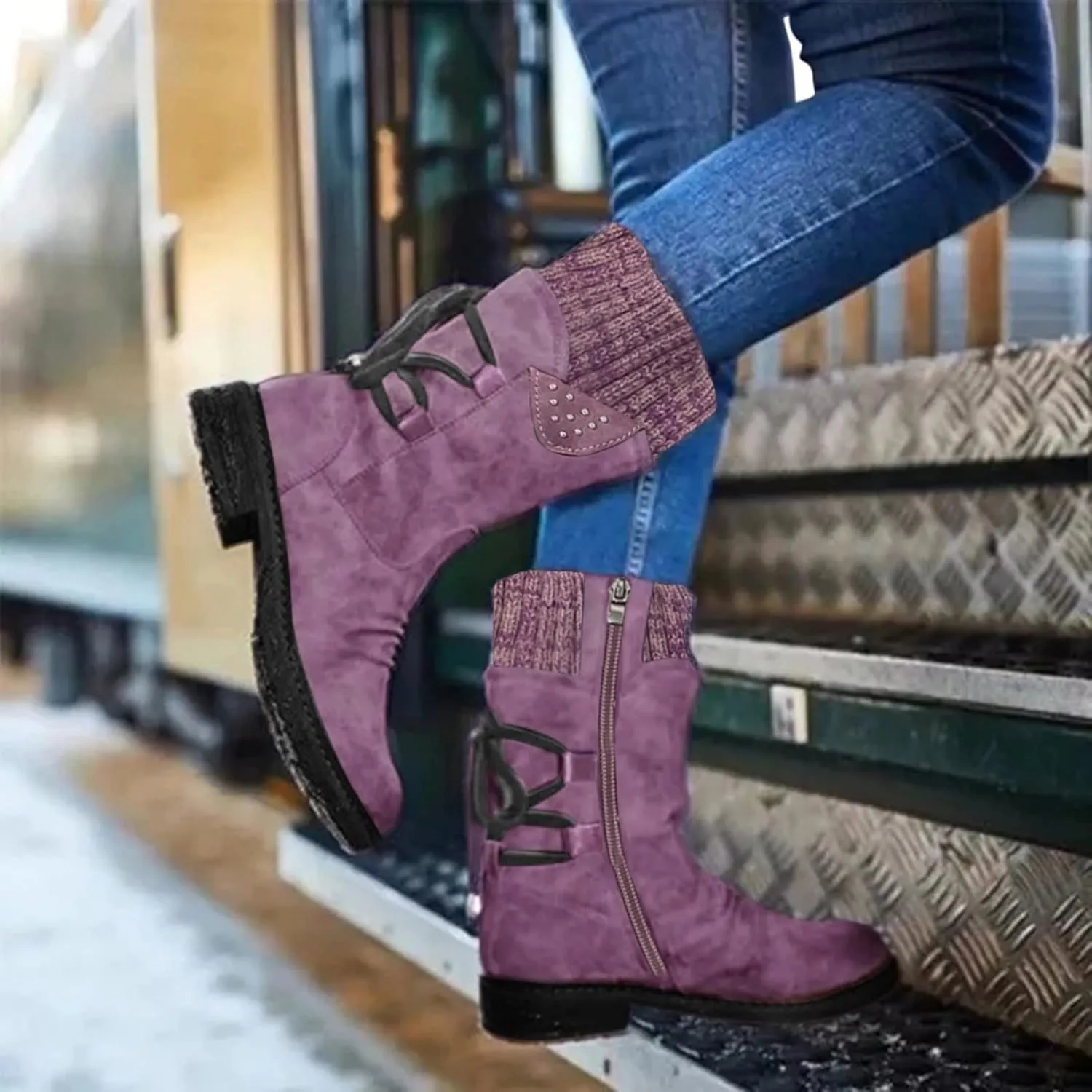 Snow Boot for Women Size 6 Womens Snow Boot 8.5 Wide Women's Snow Boots Ankle Womens Waterproof Insulated Boots Womens Low Hiking Boots Waterproof Lightweight