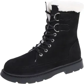 Snow Boots for Women Cute Calf High Winter Snow Boots Womens Ankle Boots Warm Fuzzy Winter Boots for Women Womens Rubber Ankle Boots Waterproof Women's Tall Winter Boots