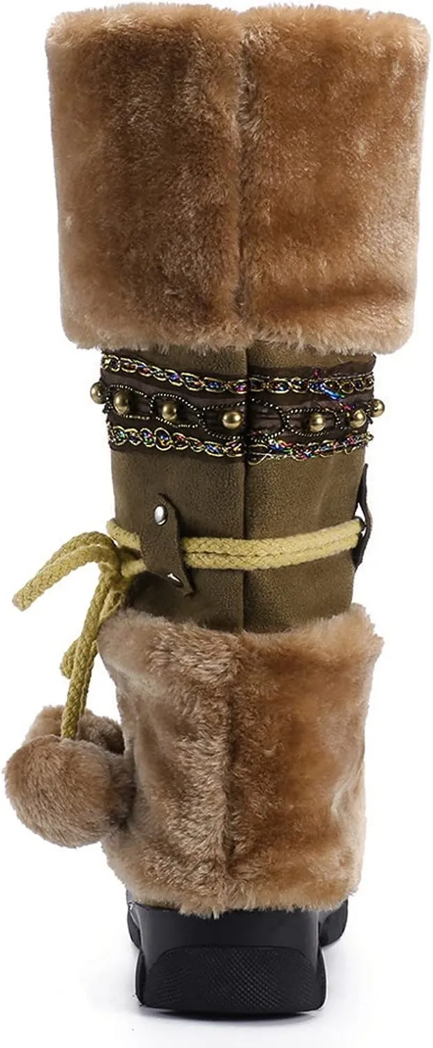 Snow Boots for Women Cute White Womens Boots Winter Ankle Womens Winter Boots Size 8 Wide Black Winter Heavy Thermal Warm Wool Boots Socks Women Womens Waterproof Winter Sneaker Boots