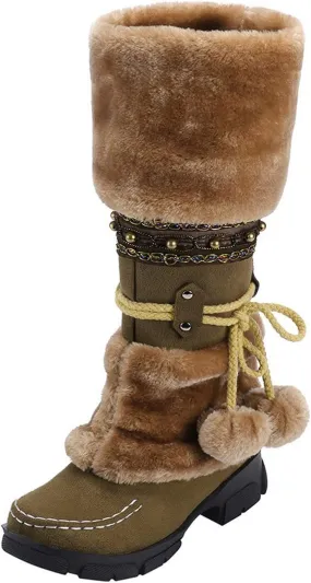 Snow Boots for Women Cute White Womens Boots Winter Ankle Womens Winter Boots Size 8 Wide Black Winter Heavy Thermal Warm Wool Boots Socks Women Womens Waterproof Winter Sneaker Boots