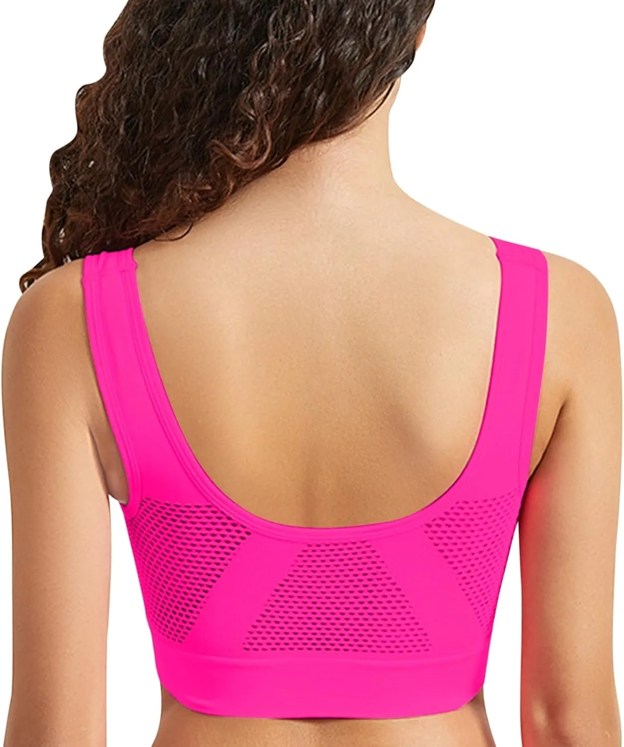 Summer New Bras, Womens Breathable Cool Liftup Air Bra Plus Size Padded No Underwire Full Support Sports Bras