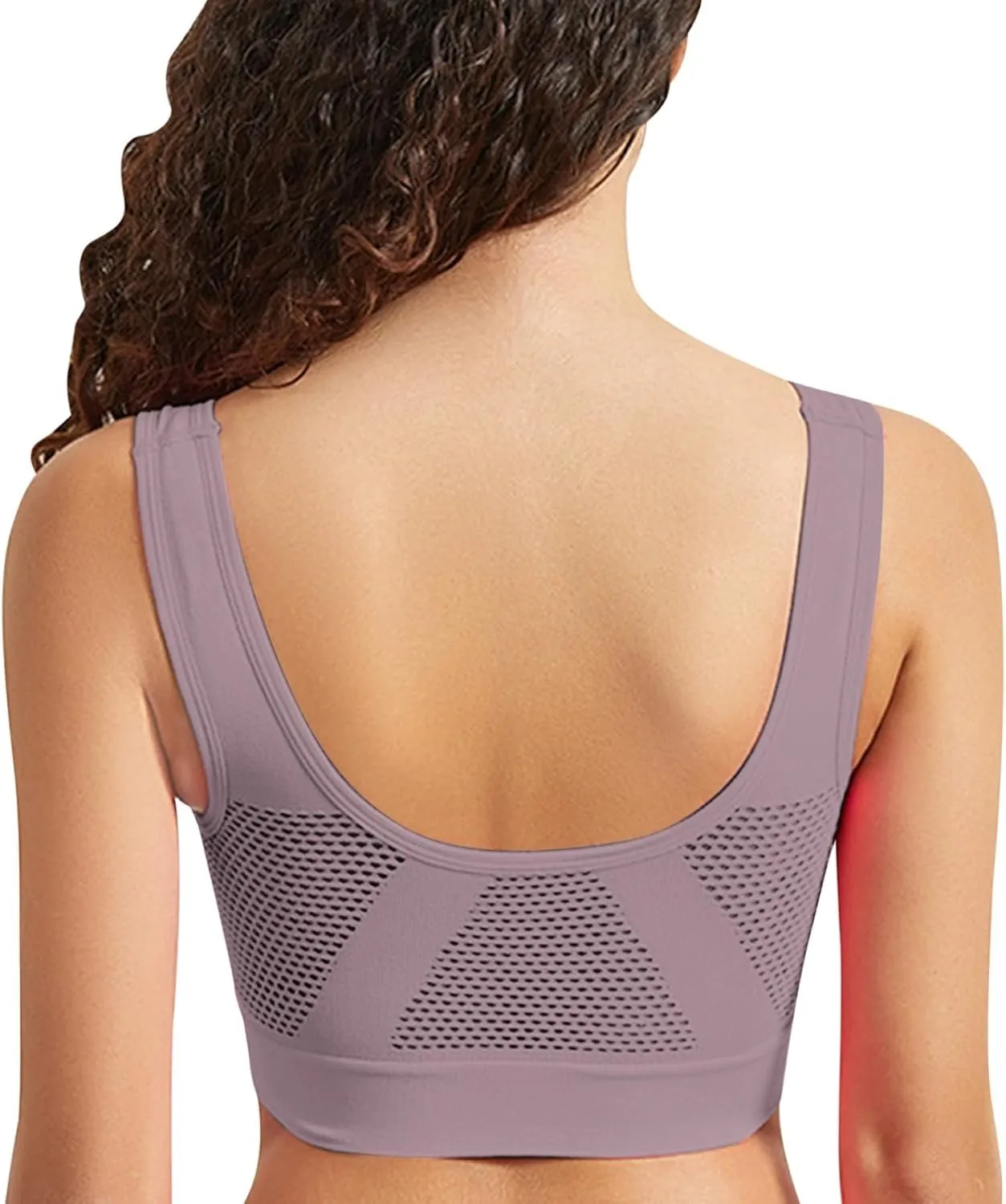Summer New Bras, Womens Breathable Cool Liftup Air Bra Plus Size Padded No Underwire Full Support Sports Bras