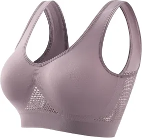 Summer New Bras, Womens Breathable Cool Liftup Air Bra Plus Size Padded No Underwire Full Support Sports Bras