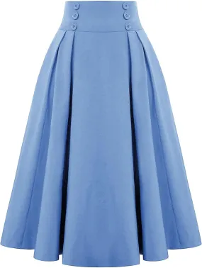 Summer Skirts for Women 2025 Vacation Button Down High Rise Flowy Swing Ruched Flowy Baggy Comfort Skirt