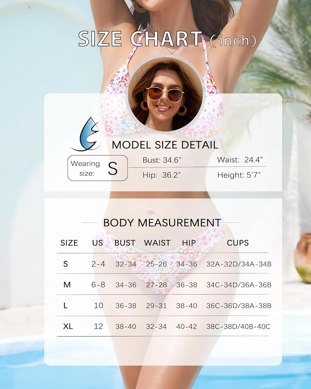 Thong Bikini Sets for Women 2 Piece Triangle Swimsuit Cheeky Micro Swim Suits Bestselling Floral Bathing Suit Teens