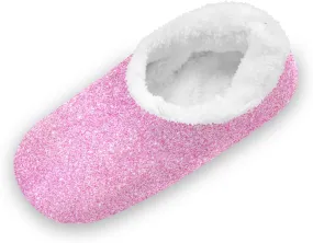 Toddler Boys Girls House Slippers Socks Spa Pink Glitter Christmas Pattern Kids Travel Home Shoes Non Slip Warm Soft Winter Fuzzy Shoes Indoor for Guest Living Room Bedroom XS