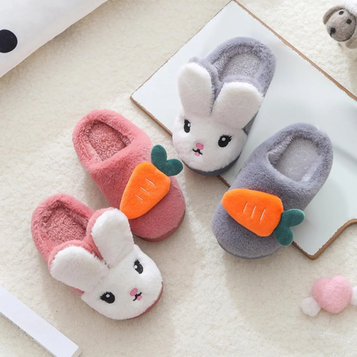 Toddler House Slippers Winter Boys Girls Warm Fuzzy Slippers Kids Indoor Outdoor Household Shoes Baby Shoes