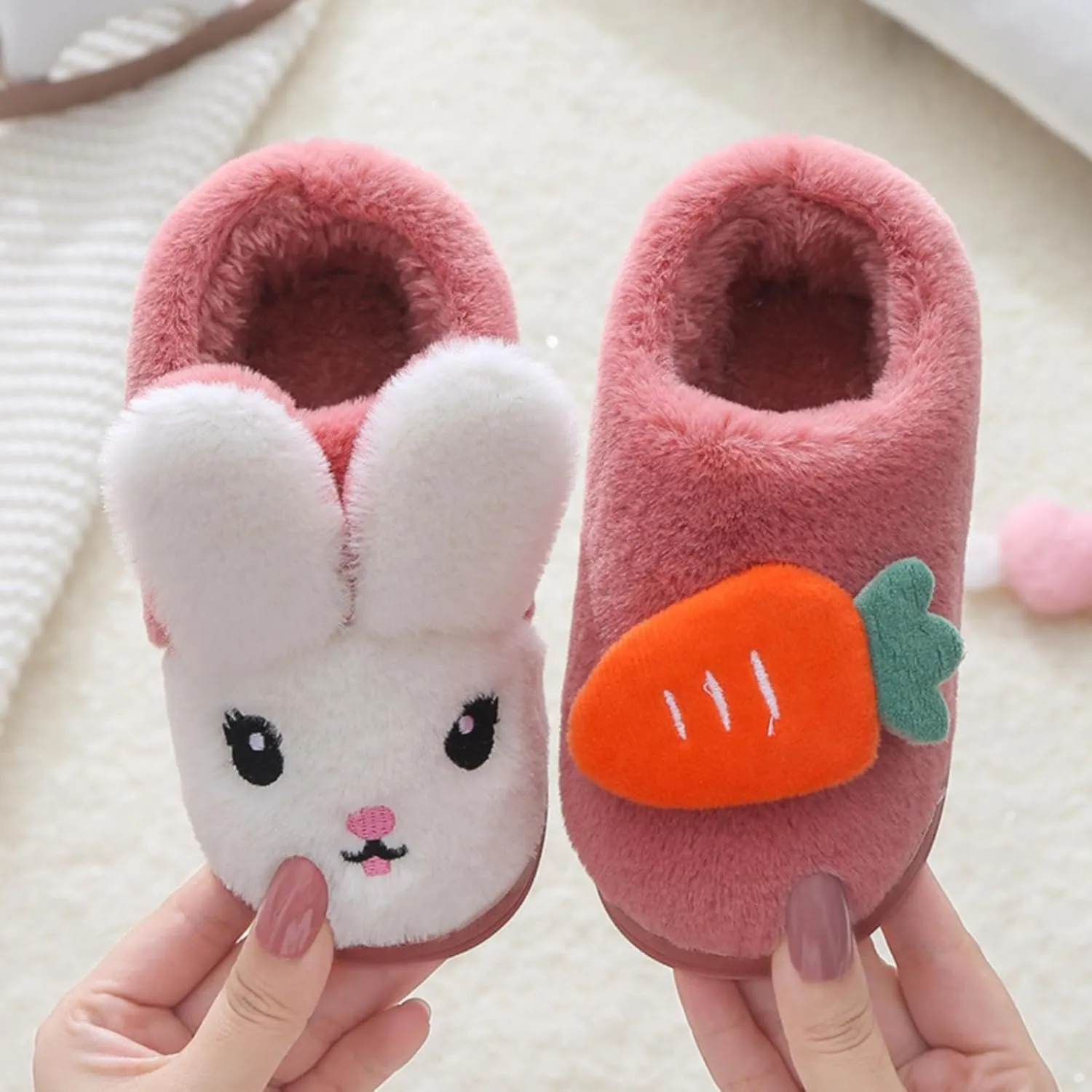 Toddler House Slippers Winter Boys Girls Warm Fuzzy Slippers Kids Indoor Outdoor Household Shoes Baby Shoes