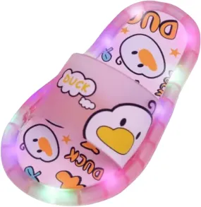 Toddler Kids Flashing Lights Summer Slippers Cute Cartoon Animal Indoor Outdoor Home Sandals Little Child Slides