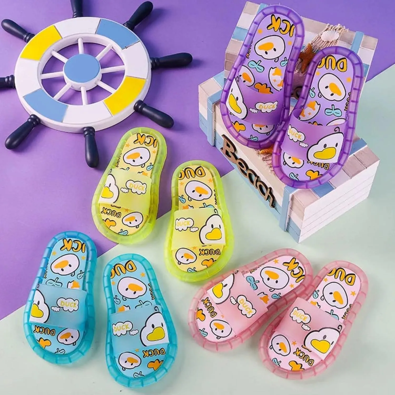 Toddler Kids Flashing Lights Summer Slippers Cute Cartoon Animal Indoor Outdoor Home Sandals Little Child Slides