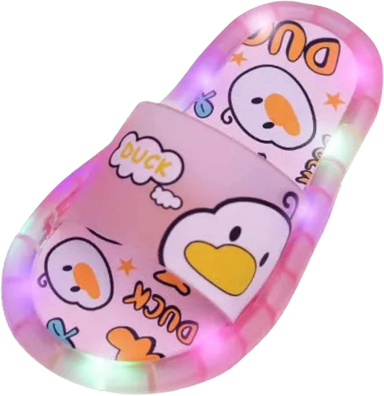 Toddler Kids Flashing Lights Summer Slippers Cute Cartoon Animal Indoor Outdoor Home Sandals Little Child Slides