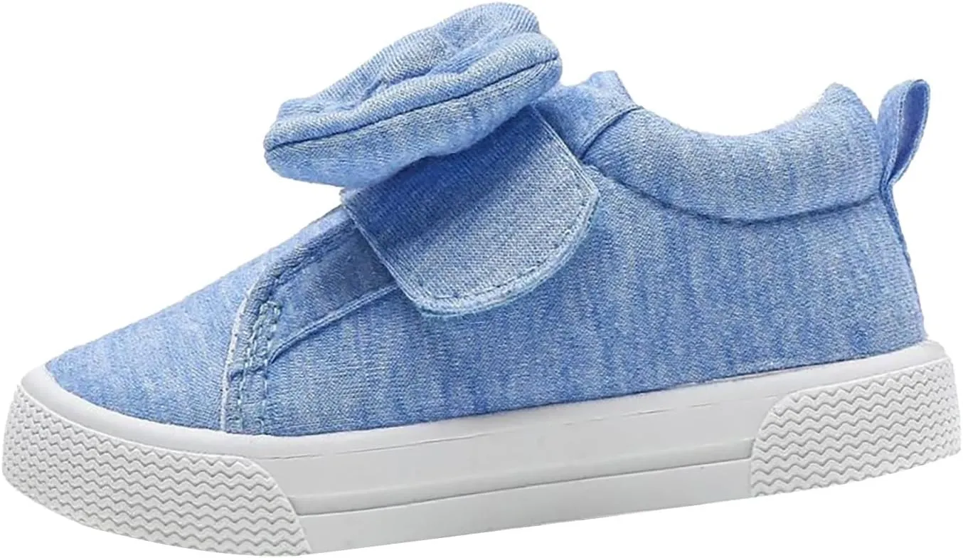 Toddler Lightweight Sneakers Walking Shoes for Kids Casual Shoes Cute Cotton Bowknot Running Tennis Girl Shoes Size 6